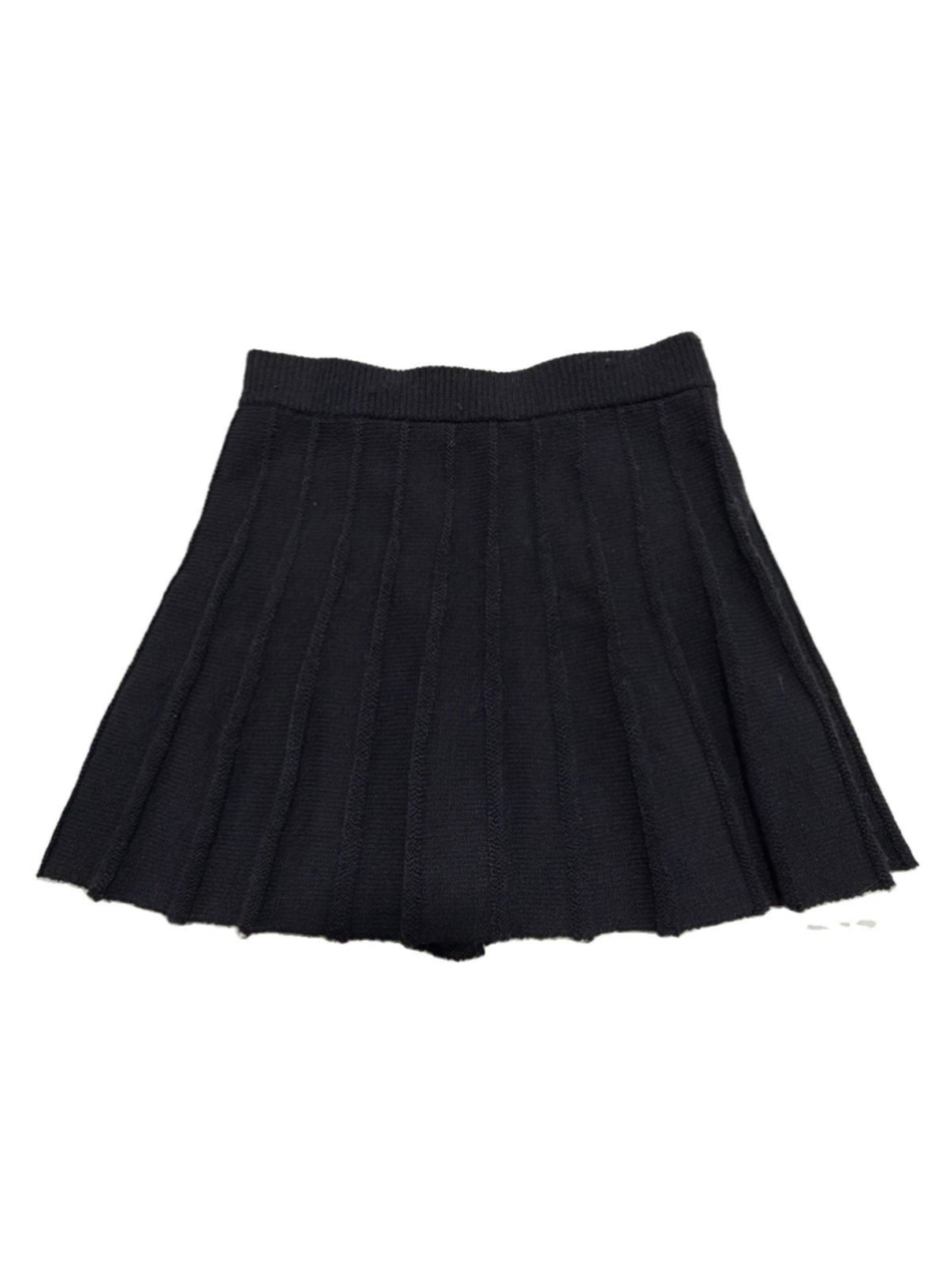 Abercrombie Kids Black Knit Pleated Skater Mini Skirt Girls 11/12 Preppy Y2K